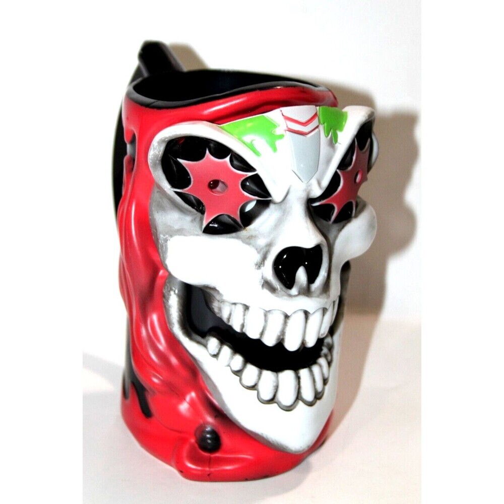 Monster Jam Red Grave Digger Skull Mug Monster Trucks Eyes Light Up Halloween 6"